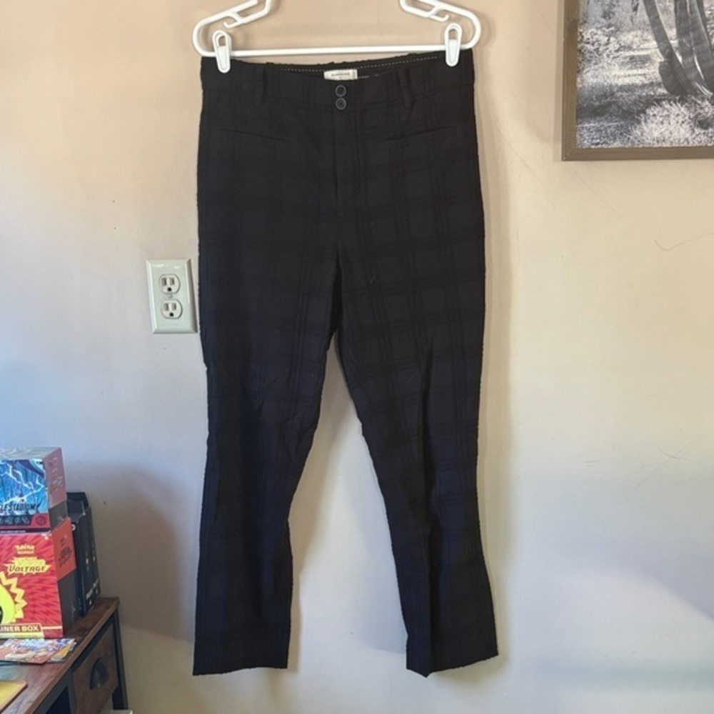 ❤️FINAL SALE❤️ Anthropologie The Essential Slim Black Plaid Pant Size 6